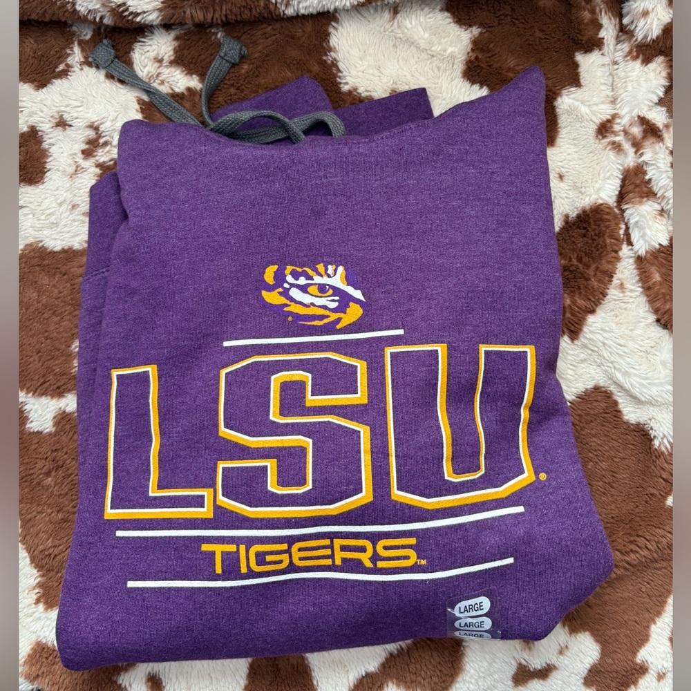 Purple LSU hooded sweatshirt Sz L